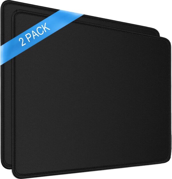 STRIFF Mousepad Mouse Mat 230X190X2mm Mouse Pad Gaming/Mouse pad for Laptop Non-Slip Rubber Base, Waterproof Surface, Premium-Textured, Compatible with Laser and Optical Mice(Black)(Pack of 2)